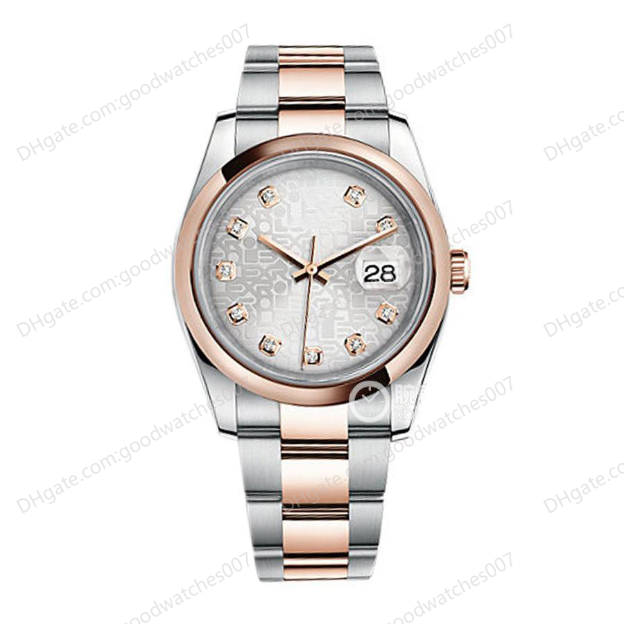 High Quality Asian Watches Caliber 2813 Automatic Mechanical Watchs 36mm Automatic Winding Stainless Steel Rose Gold Watch 116201 Silver Printed Diamond Dial, White
High Quality Asian Watches Caliber 2813 Automatic Mechanical Watchs 36mm Automatic Winding Stainless Steel Rose Gold Watch 116201 Silver Printed Diamond Dial, White