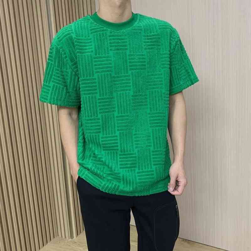bootega venatta tops designer shirt cool summer clothes bv PARROT GREEN towel fabric jacquard short sleeve ins casual trend T-shirt for men
bootega venatta tops designer shirt cool summer clothes bv PARROT GREEN towel fabric jacquard short sleeve ins casual trend T-shirt for men