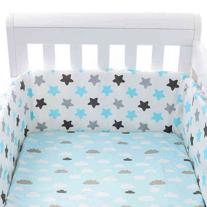 Baby Crib Bumper Set Newborn Polka Dot Cotton Printed Cot Bumpers in Crib Infant Protector For Baby Boy Girl Boy 200*30cm G220421