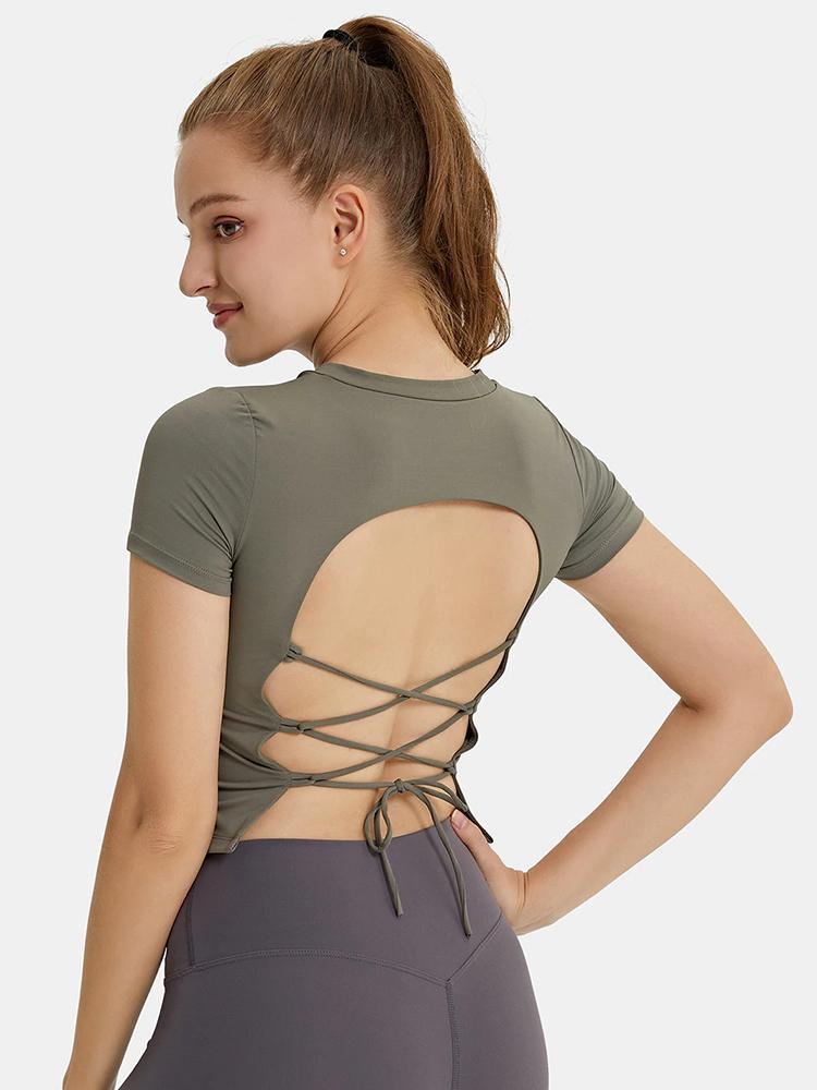 Yoga Outfit Women Workout Tops Back Cross Tied Shirt Crew Neck Short Sleeve Sexy Chest Pad Crop Gym ClothingYoga, Light grey
Yoga Outfit Women Workout Tops Back Cross Tied Shirt Crew Neck Short Sleeve Sexy Chest Pad Crop Gym ClothingYoga, Light grey