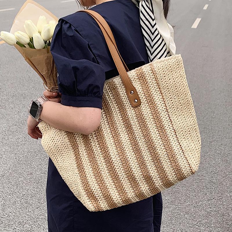 Evening Bags Large Striped Woven For Women Shoulder Bag Bohemian Straw Handbags And Purses Summer Big Shopper 2022 Commute Tote, Blue
Evening Bags Large Striped Woven For Women Shoulder Bag Bohemian Straw Handbags And Purses Summer Big Shopper 2022 Commute Tote, Blue