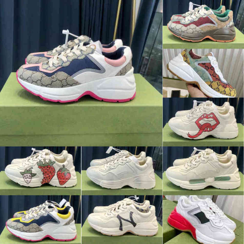 Designer Rhyton Shoes Beige Men Trainers Vintage Luxury Chaussures Ladies Shoe Fashion Sneakers Wave Mouth Sneaker With Box A01U, Color 6
Designer Rhyton Shoes Beige Men Trainers Vintage Luxury Chaussures Ladies Shoe Fashion Sneakers Wave Mouth Sneaker With Box A01U, Color 6