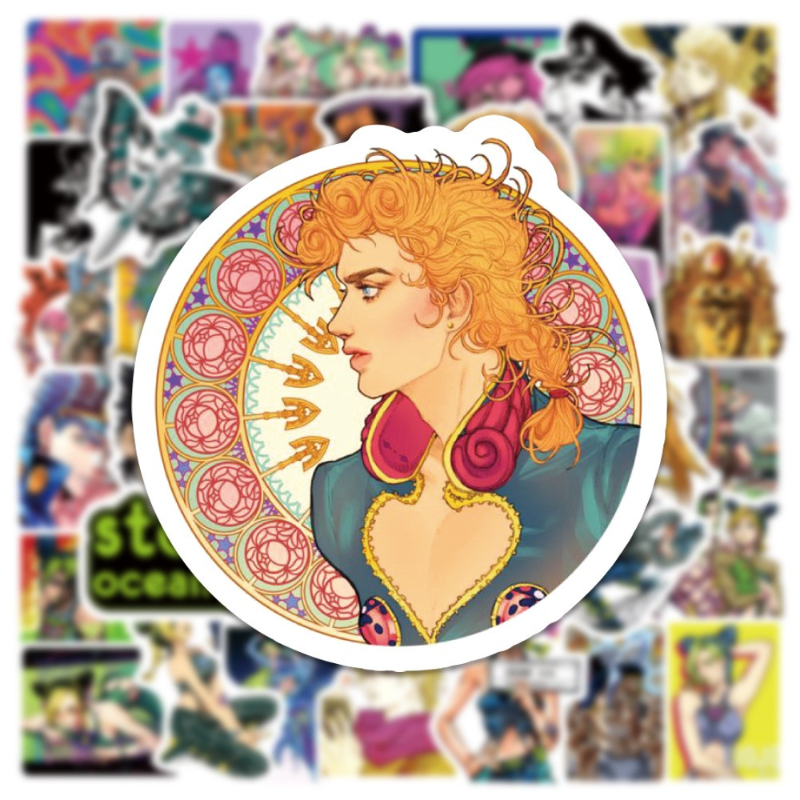 50Pcs/lot Japan Anime JoJos Bizarre Adventure Stone Ocean Stickers Graffiti Kids Toy Skateboard Phone Laptop Luggage Sticker Decals