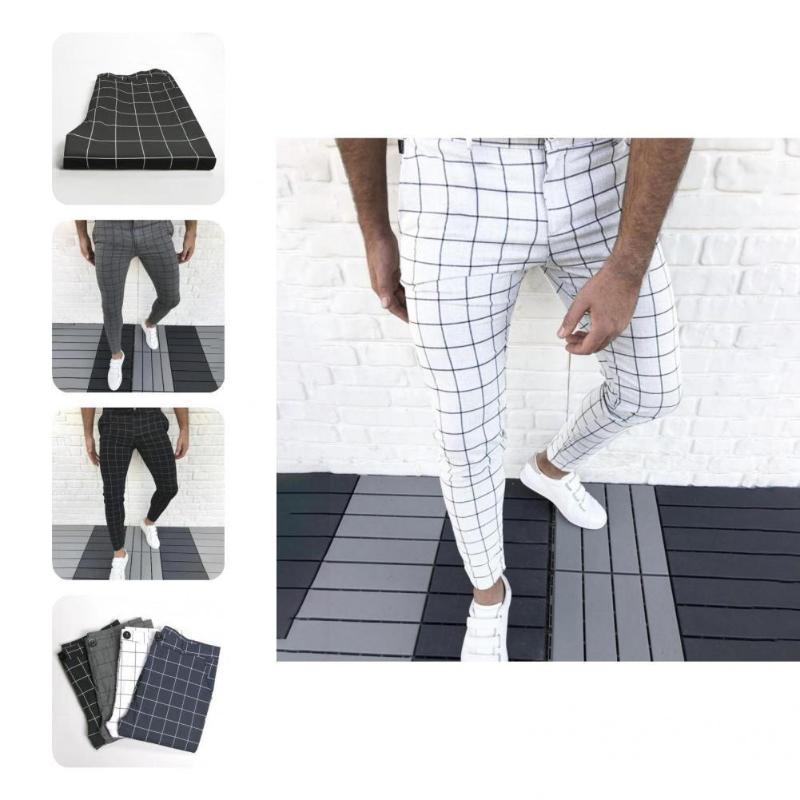 Men's Pants Men Trousers Pockets Casual Full Length Slim-fitting Checkered Pencil, Black
Men's Pants Men Trousers Pockets Casual Full Length Slim-fitting Checkered Pencil, Black