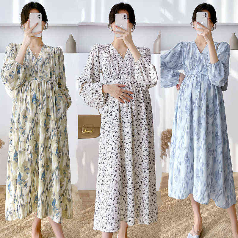 1361# Floral Printed Chiffon Maternity Long Dress Spring Fashion V neck A Line Slim Clothes for Pregnant Women Hot Pregnancy G220418, Green
1361# Floral Printed Chiffon Maternity Long Dress Spring Fashion V neck A Line Slim Clothes for Pregnant Women Hot Pregnancy G220418, Green