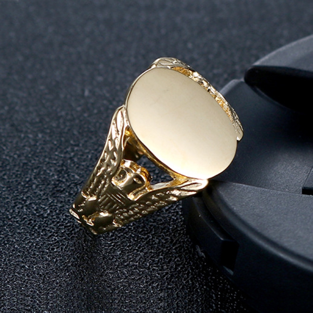 7-16 Multi Size Big Ring Male Female Stainless Steel Plated Gold Oval Shape Smooth Finger Jewelry Harmless Environmental Protection Couple Engagement 