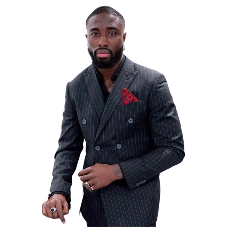 Men's Suits & Blazers Business Black Stripe Men With Double Breasted 2 Piece Slim Fit Wedding Tuxedo For Groom Prom Peaked Lapel Fashion Cos, As picture
Men's Suits & Blazers Business Black Stripe Men With Double Breasted 2 Piece Slim Fit Wedding Tuxedo For Groom Prom Peaked Lapel Fashion Cos, As picture