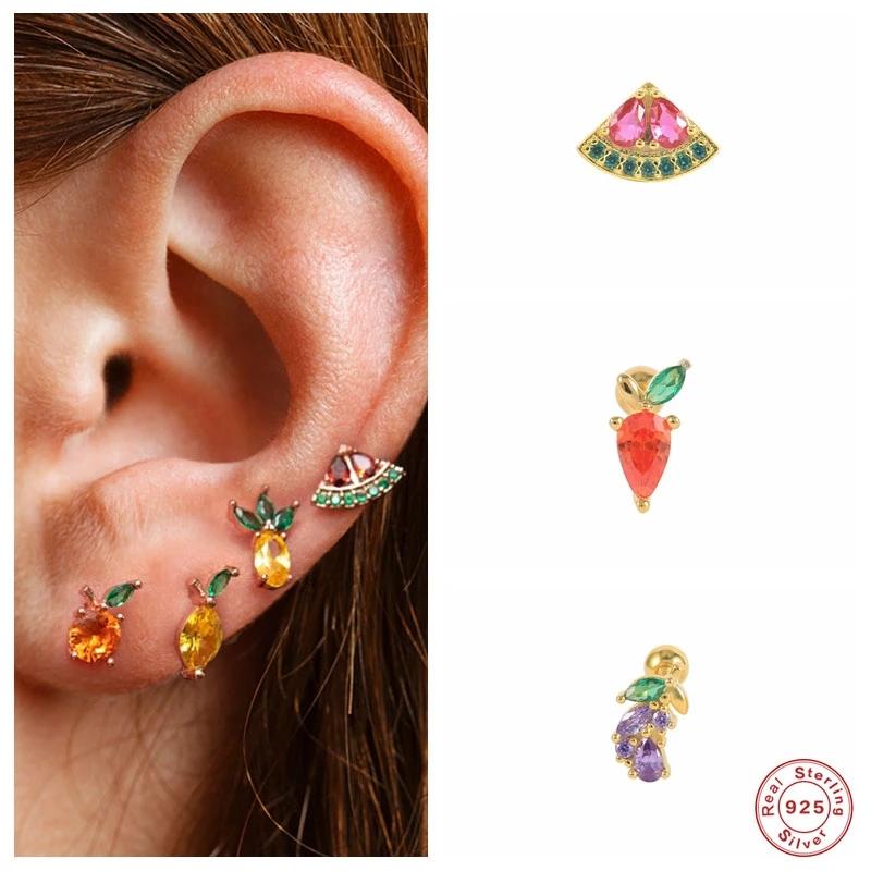 Stud Aide 925 Sterling Silver Fruit Collection Earrings For Women Colored Zircon Rainbow Crystal Vegetables Piercing Ear StudsStud
Stud Aide 925 Sterling Silver Fruit Collection Earrings For Women Colored Zircon Rainbow Crystal Vegetables Piercing Ear StudsStud
