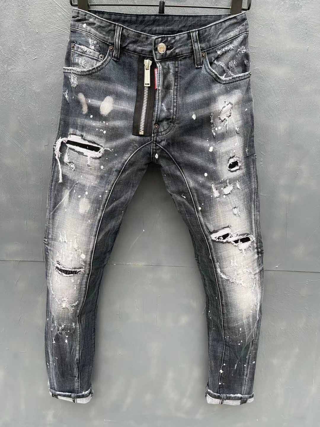 22 Style Mens Designer Jeans Man Ripped Denim Tearing Jeans Blue Cotton Fashion…