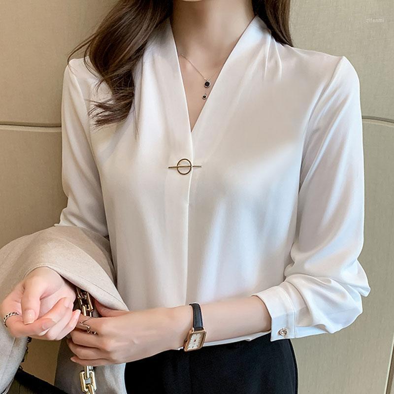 Women' Blouses & Shirts 2022 Autumn Korean White Long Sleeve Tops Ladies Basic Shirt Solid Color Chiffon Blue V-Neck Blusas Femininas 2168
Women' Blouses & Shirts 2022 Autumn Korean White Long Sleeve Tops Ladies Basic Shirt Solid Color Chiffon Blue V-Neck Blusas Femininas 2168