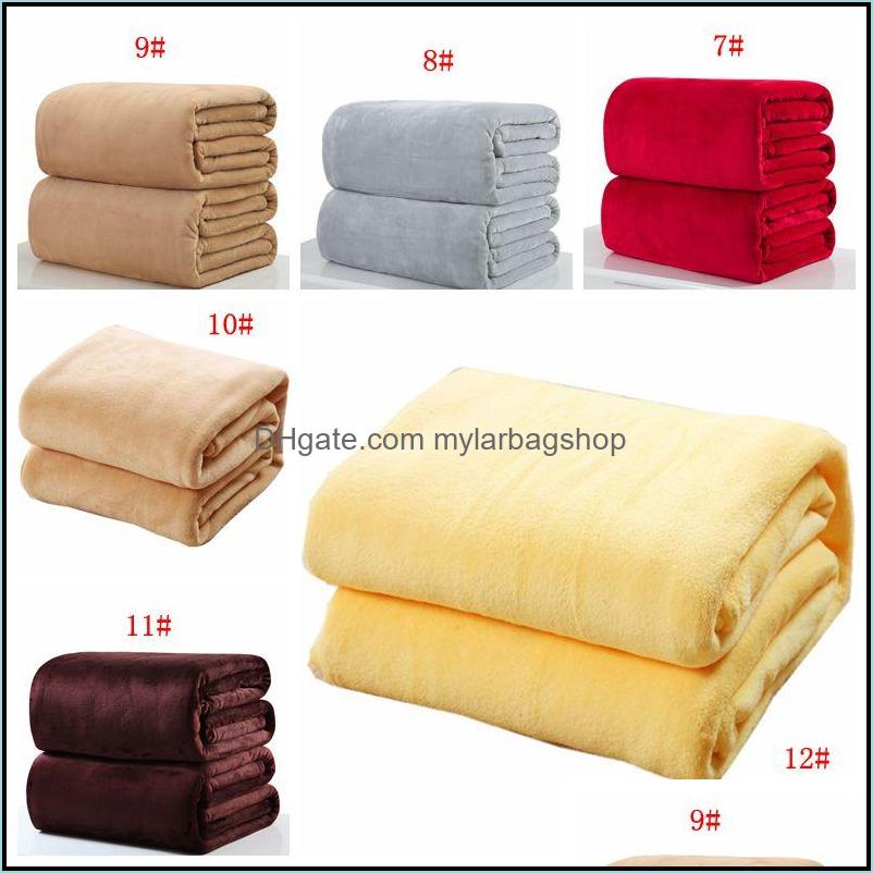 Blankets Home Textiles Garden Warm Flannel Fleece Soft Solid Colors Bedspread Plush Winter Summer Throw Blanket For Bed Sofa 13 Dbc Drop D
Blankets Home Textiles Garden Warm Flannel Fleece Soft Solid Colors Bedspread Plush Winter Summer Throw Blanket For Bed Sofa 13 Dbc Drop D