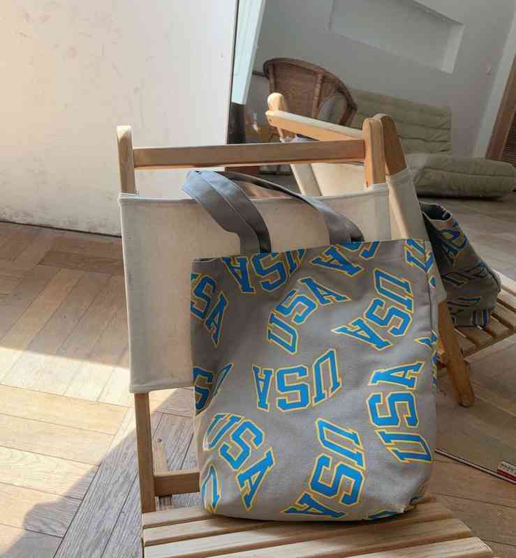 Summer Women Bag Single Shoulder Letter Printing Portable Student Large Capacity Leisure Canvas Shopping Bag 220516
