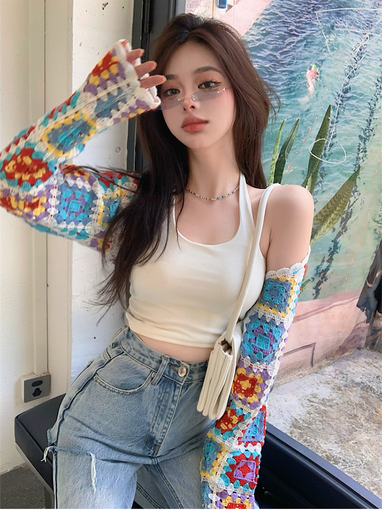 Autumn Women Hollow Out Vintage Printing Knitted Cardigan Sweater Loose Long Sleeve Thin Section Knitwear Open Stitch Coat W220817