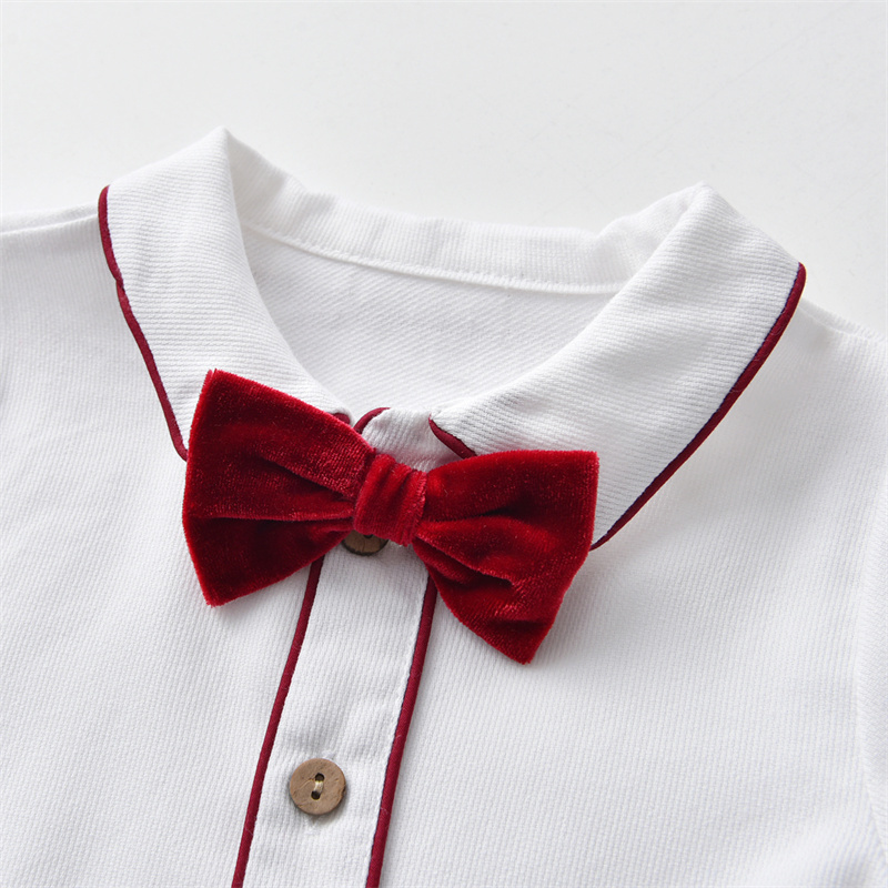 born Clothes Suit Baby Boy Clothing Sets for Birthday Wedding Party Children Withe Blouse Velvet Pants 3Pcs Outfits With Hats 220326