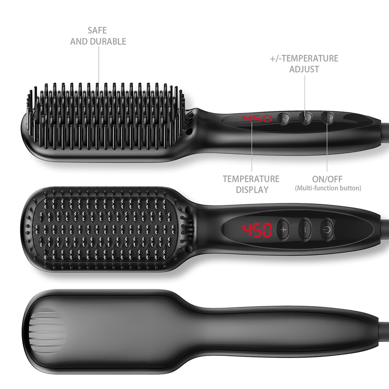 Heating Straightening Comb Hair Straightener Brush Men Quick Beard Straightener Brush Beard Comb Styling Iron Smoothing Comb 220623