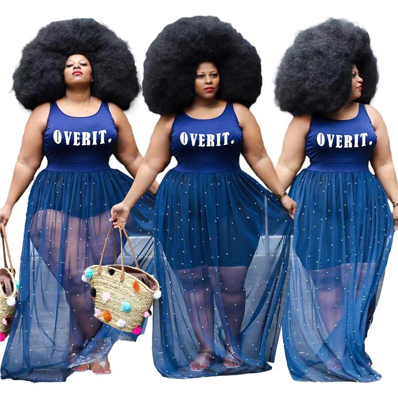 Plus Size Dresses Mesh Pearls Transparent Sexy Bohemian Maxi Dress Women Summer Sleeveless Blue Wholesale DropPlus, Black
Plus Size Dresses Mesh Pearls Transparent Sexy Bohemian Maxi Dress Women Summer Sleeveless Blue Wholesale DropPlus, Black