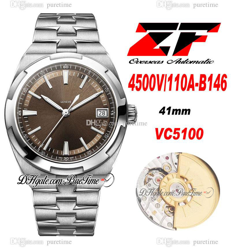 ZF Overseas 4500V-110A-B146 A5100 Automatic Mens Watch 41mm Brown Dial Silver Stick Markers Stainless Steel Bracelet Super Edition Puretime 03A1
ZF Overseas 4500V-110A-B146 A5100 Automatic Mens Watch 41mm Brown Dial Silver Stick Markers Stainless Steel Bracelet Super Edition Puretime 03A1