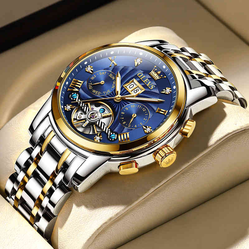 Wrist watch OLEVS Automatic Men Mechanical Watch 30M Waterproof Fashion Clock Scratch Resistant Glass Stainless Steel Strap Gift Box, Blackluxury box
Wrist watch OLEVS Automatic Men Mechanical Watch 30M Waterproof Fashion Clock Scratch Resistant Glass Stainless Steel Strap Gift Box, Blackluxury box