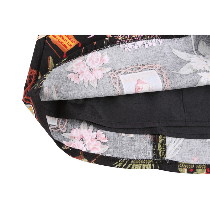 Cotton Y2K Summer Mini Skirts Women Harajuku Pencil Beach Streetwear Vintage Black Floral Print Short A Line Skirt Falda Corta 220317