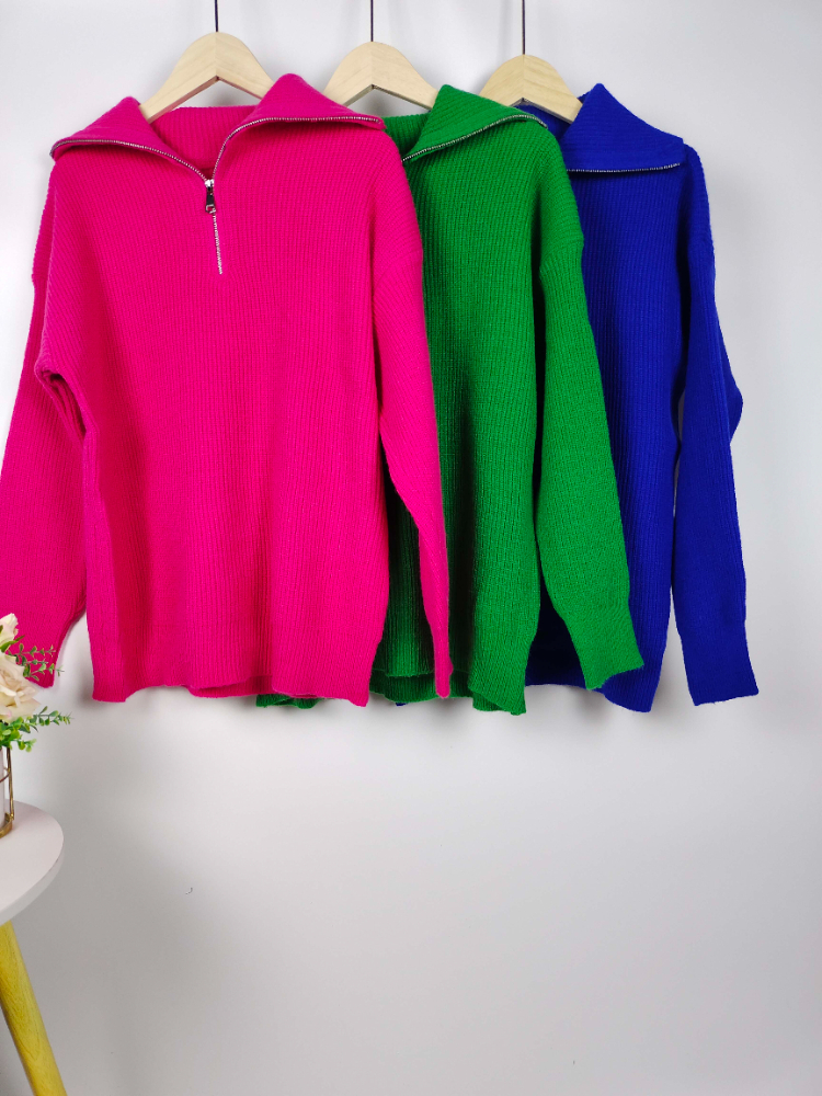 Fashion Women Sweaters Casual Loose Turtleneck Zipper Autumn and Winter Long Sleeve Top Knitted Vintage Green Sweater W220817