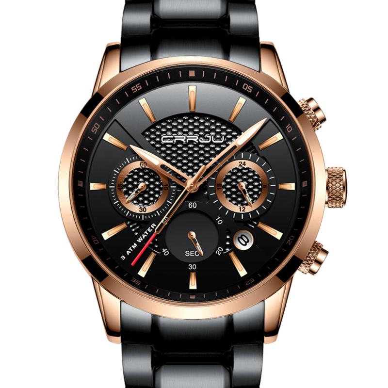 Wristwatches Relojes CRRJU Mens Watches Men Military Sport Luminous Wristwatch Male Leather Quartz Watch Clock Relogio Masculin, Black golden
Wristwatches Relojes CRRJU Mens Watches Men Military Sport Luminous Wristwatch Male Leather Quartz Watch Clock Relogio Masculin, Black golden