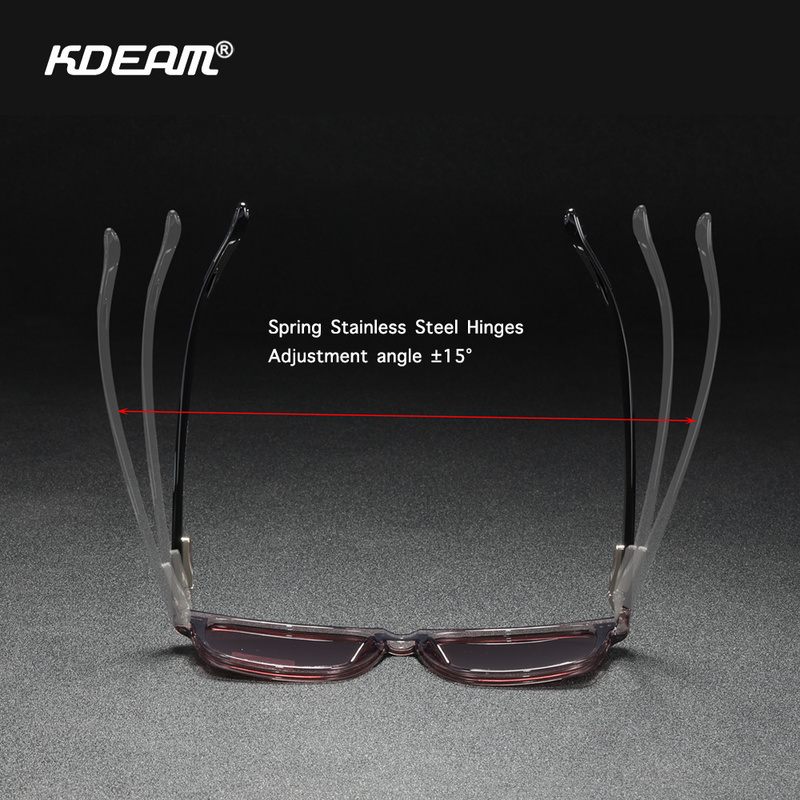 KDEAM All Matching Square Polarized Sunglasses For Men Women TR90 Material Frame Spring Hinges KD398 220521