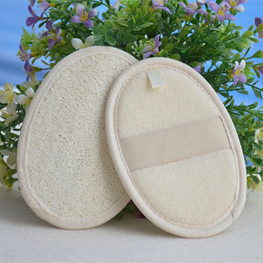 

Soft Exfoliating Natural Loofah Sponge Strap Bath Handle Pad Shower Massage Scrubber Brush Skin Body Bathing Spa Washing Accessories