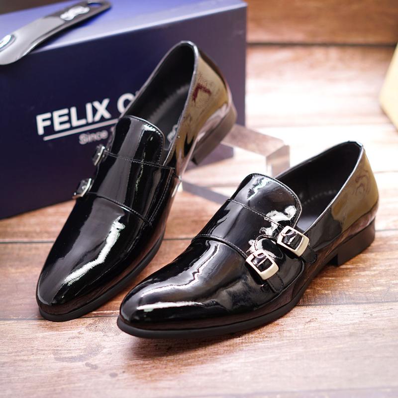 Dress Shoes Luxuy Shiny Mens Loafer Patent Leather Black Slip-On Buckle Monk Strap Wedding Party For Men
Dress Shoes Luxuy Shiny Mens Loafer Patent Leather Black Slip-On Buckle Monk Strap Wedding Party For Men
