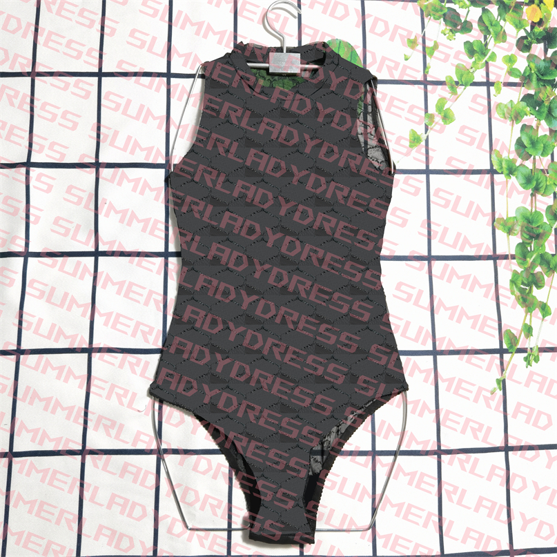 Embroidery One Piece Swimwear Women Mesh Swimsuit Seaside Sleeveless Surfing Swimwear High Neck Letter Printed Beachwear, Black
Embroidery One Piece Swimwear Women Mesh Swimsuit Seaside Sleeveless Surfing Swimwear High Neck Letter Printed Beachwear, Black