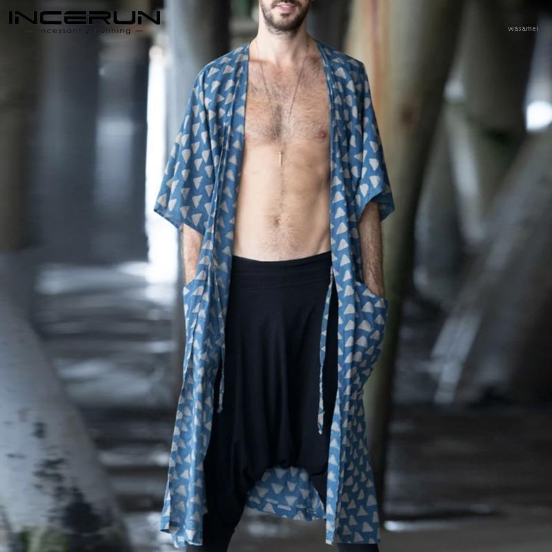 Summer Printed Men Shirts INCERUN Short Sleeve Lace Up Long Style Tops Man Multi Pockets Kimono Blouse Hawaiian Beach Shirt Men's Casual, Blue
Summer Printed Men Shirts INCERUN Short Sleeve Lace Up Long Style Tops Man Multi Pockets Kimono Blouse Hawaiian Beach Shirt Men's Casual, Blue