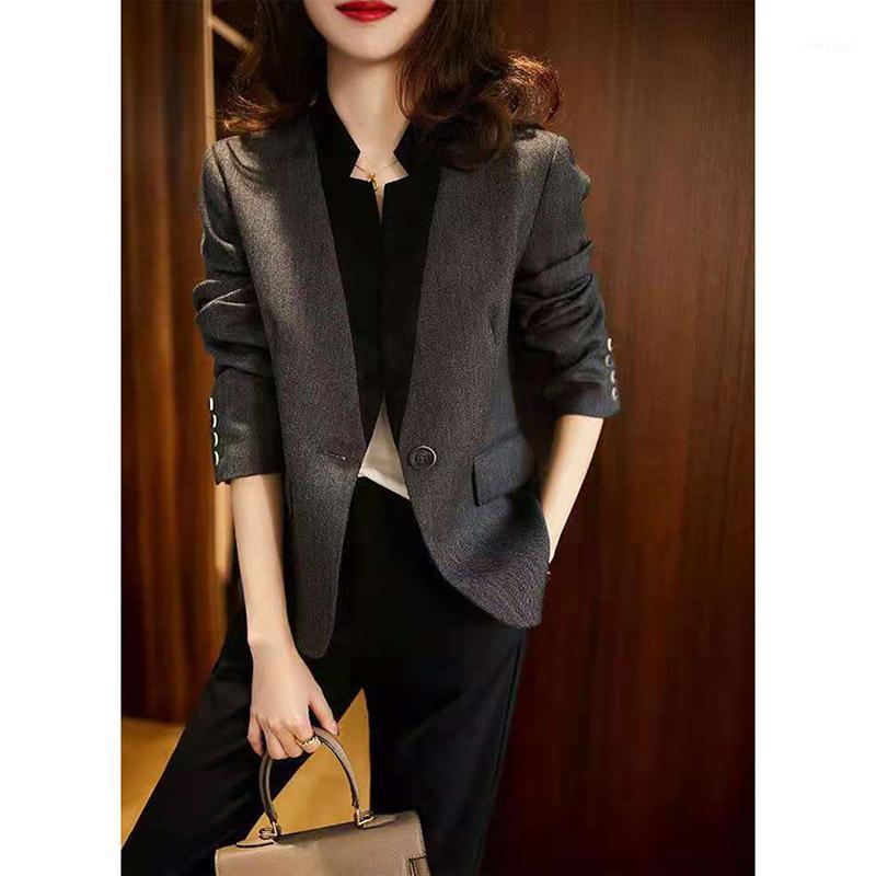 Women's Suits & Blazers High Sense Of Self-cultivation Temperament Suit Women Autumn Versatile Professional Collar Coat Tide, Gray
Women's Suits & Blazers High Sense Of Self-cultivation Temperament Suit Women Autumn Versatile Professional Collar Coat Tide, Gray