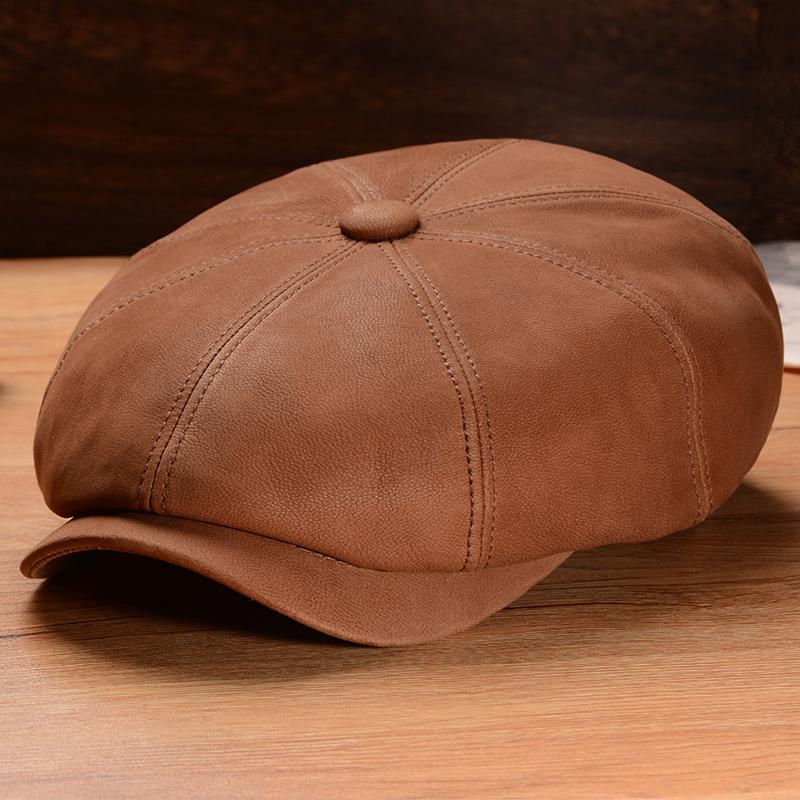 Berets Sheepskin Hat Mens Thin Spring And Autumn Retro Painter Cap Beret Genuine Leather Octagonal Hats For Men, Black
Berets Sheepskin Hat Mens Thin Spring And Autumn Retro Painter Cap Beret Genuine Leather Octagonal Hats For Men, Black