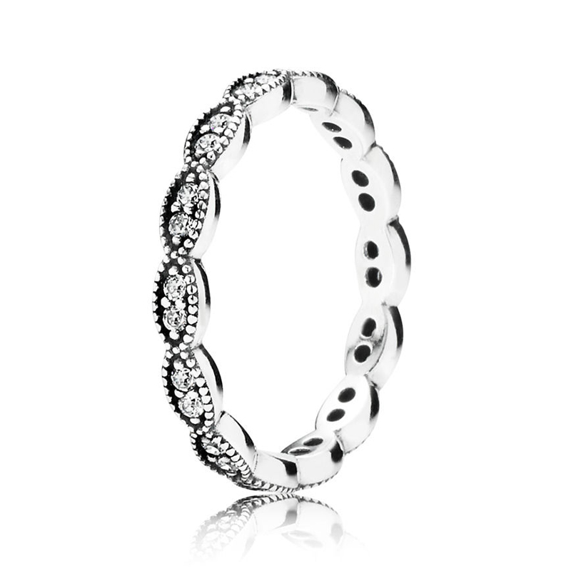 New Popular 925 Sterling Silver Rings Water Droplets Thin Finger heart Ring with Clearly CZ Wedding rings for women Jewelry Fashion Accessories Gift