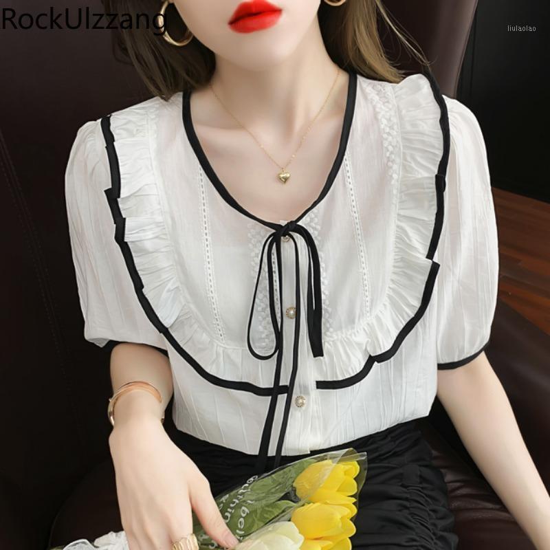 Women' Blouses & Shirts Plus Size Oversized Short Sleeve Tie Bow Pearls Button Up Frill Ruffle White Shirt Ladies Elegant Office Blouse Wor
Women' Blouses & Shirts Plus Size Oversized Short Sleeve Tie Bow Pearls Button Up Frill Ruffle White Shirt Ladies Elegant Office Blouse Wor