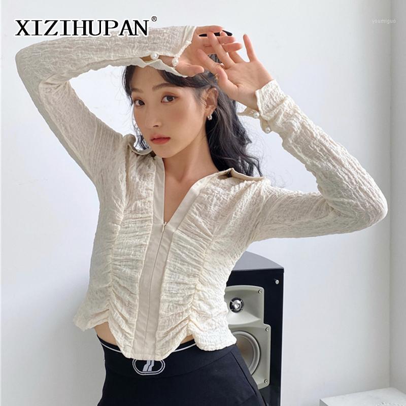 Women' Blouses & Shirts XIZIHUPAN Minimalist Ruched Shirt For Women V Neck Long Sleeve Zipper Slimming Sexy Female Spring Fashion 2022 Styl, Aspicture
Women' Blouses & Shirts XIZIHUPAN Minimalist Ruched Shirt For Women V Neck Long Sleeve Zipper Slimming Sexy Female Spring Fashion 2022 Styl, Aspicture