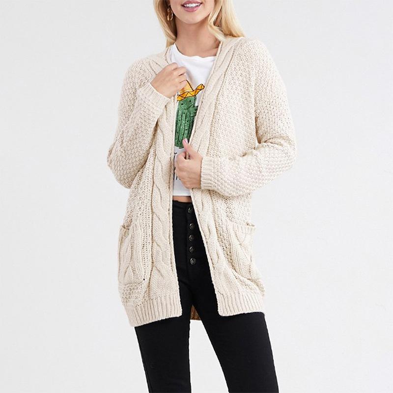 Women's Knits & Tees 2022 Fall V-Neck Long Loose Coarse Yarn Solid Pockets Casual Women Open Stitch Sweater, White
Women's Knits & Tees 2022 Fall V-Neck Long Loose Coarse Yarn Solid Pockets Casual Women Open Stitch Sweater, White