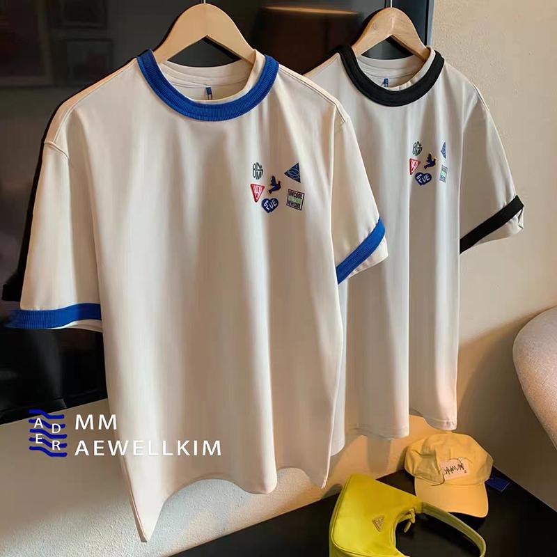 Men's T-Shirts Korean Style Couple ADER ERROR Summer Irregular Stitching Round Neck T-shirt Men Women Badge Embroidery Short-sleeved T-shirt, 22
Men's T-Shirts Korean Style Couple ADER ERROR Summer Irregular Stitching Round Neck T-shirt Men Women Badge Embroidery Short-sleeved T-shirt, 22