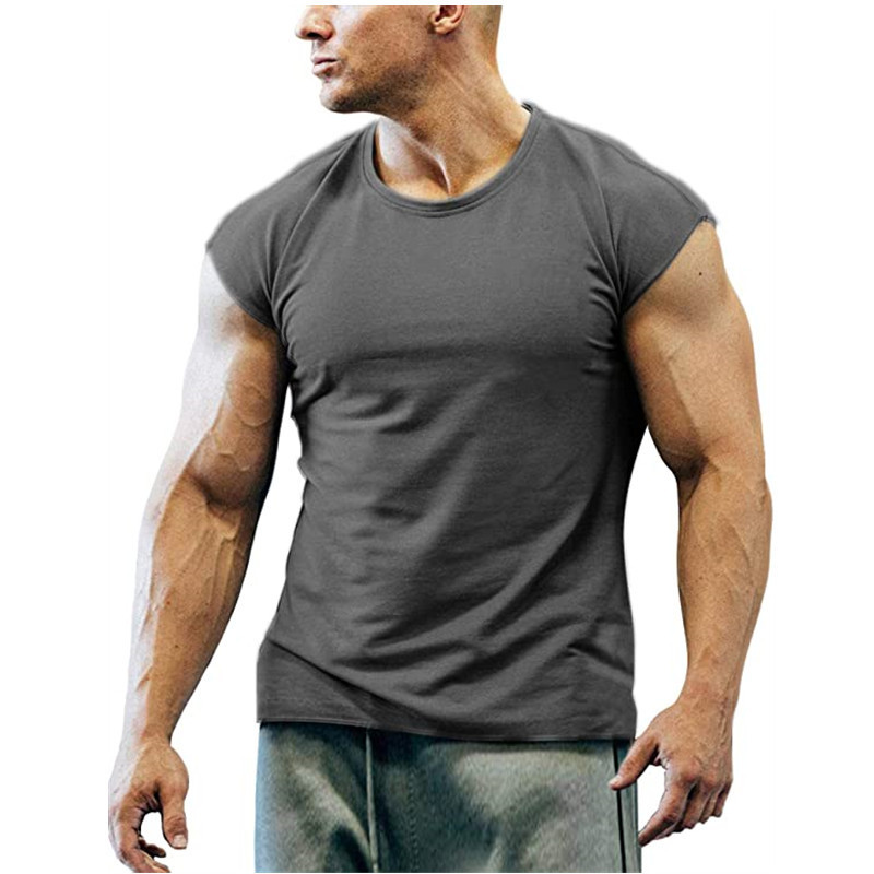 Summer Tshirt Bodybuilding Muscle Tank Mens Oneck Solid Color Casual Sports Sleeveless Shirt Male Workout Fitness Tops 220526wtt
