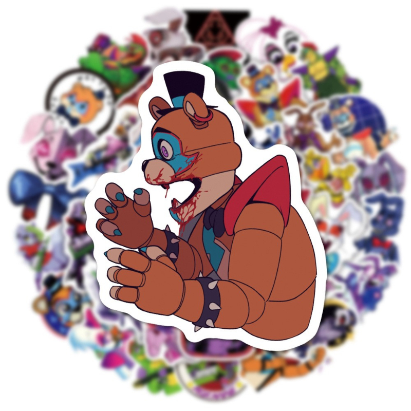 50Pcs/Lot New Five Nights at Freddys : Security Breach Stickers Graffiti Stickers for DIY Luggage Laptop Skateboard Motorcycle Bicycle Sticker
