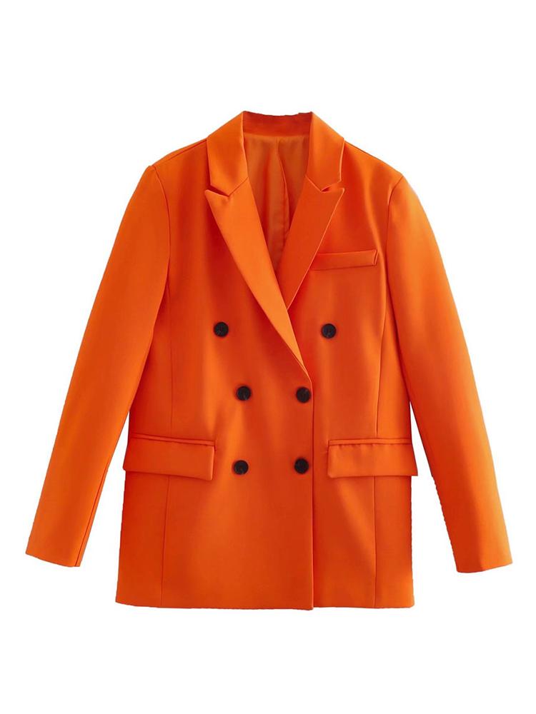 Women' Suits & Blazers Evfer Women Fashion Double Breasted Orange Long Girls Two Poclets Sleeve Straight Jackets Chic Lady Elegant OutwearW
Women' Suits & Blazers Evfer Women Fashion Double Breasted Orange Long Girls Two Poclets Sleeve Straight Jackets Chic Lady Elegant OutwearW