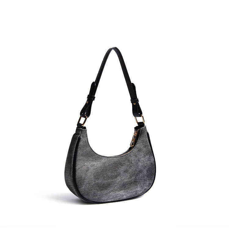 Niche Designer Bag New High-grade Personalized Color Suit Armpit Crescent Bag Imitation Denim One Shoulder Women's Bag 220613, Gray
Niche Designer Bag New High-grade Personalized Color Suit Armpit Crescent Bag Imitation Denim One Shoulder Women's Bag 220613, Gray