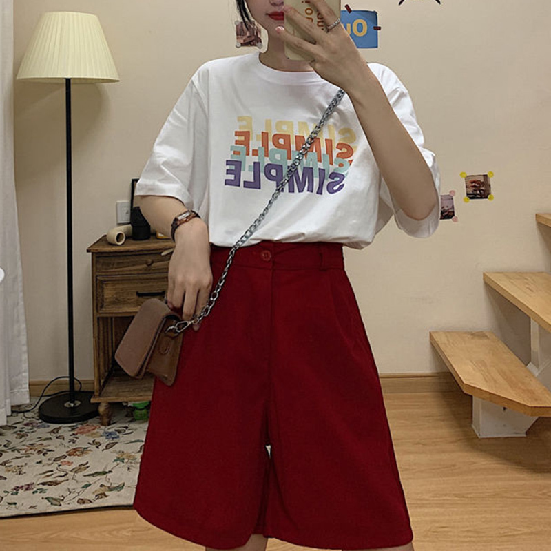 Rimocy Oversized Summer Shorts for Women Korean High Waist Loose Short Pants Woman All Match Solid Color Female 5XL 220629