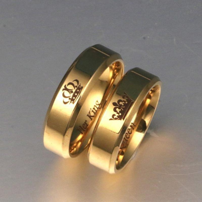 Wedding Rings 2pcs 6mm Men's Gold Ring Couples Crown Her King&His Queen For Women Men Fashion Jewelry Set Female MaleWedding
Wedding Rings 2pcs 6mm Men's Gold Ring Couples Crown Her King&His Queen For Women Men Fashion Jewelry Set Female MaleWedding