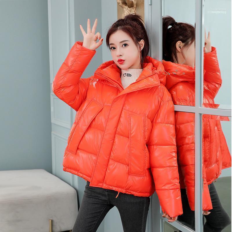 Winter Parkas Hooded Harajuku Black Cropped Reflective Short Jackets For Women Clothing Basic Sleeves Warm Bomber Windbreaker1 Luci22, White