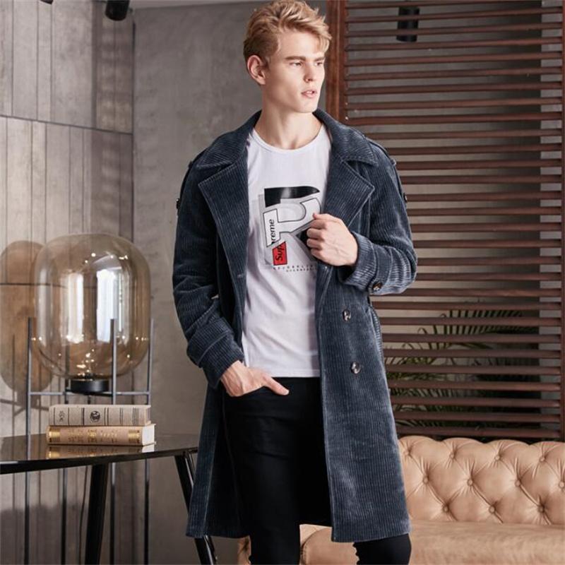 Men's Trench Coats Knee-length Corduroy Men's Windbreaker Large Size Autumn Winter Fashion Lapel Long-sleeved Mid-length ClothesMen's, Blue
Men's Trench Coats Knee-length Corduroy Men's Windbreaker Large Size Autumn Winter Fashion Lapel Long-sleeved Mid-length ClothesMen's, Blue