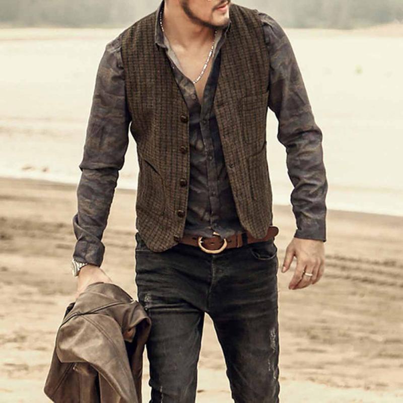 Men' Vests Men' Striped Suit Vest Fashion V-Neck Slim Business Dress Steampunk VestMen, Brown
Men' Vests Men' Striped Suit Vest Fashion V-Neck Slim Business Dress Steampunk VestMen, Brown