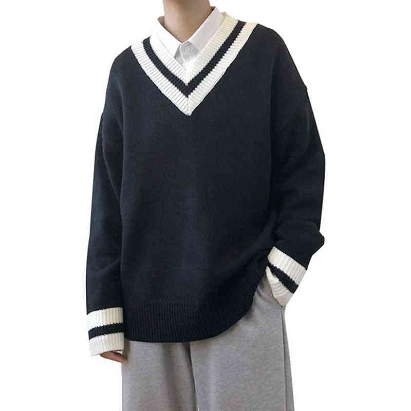Autumn Winter Men Sweater V Neck Sweaters Sweater Vest Clothing Jumper Men Casual Knitted Sweaters Tops L220725