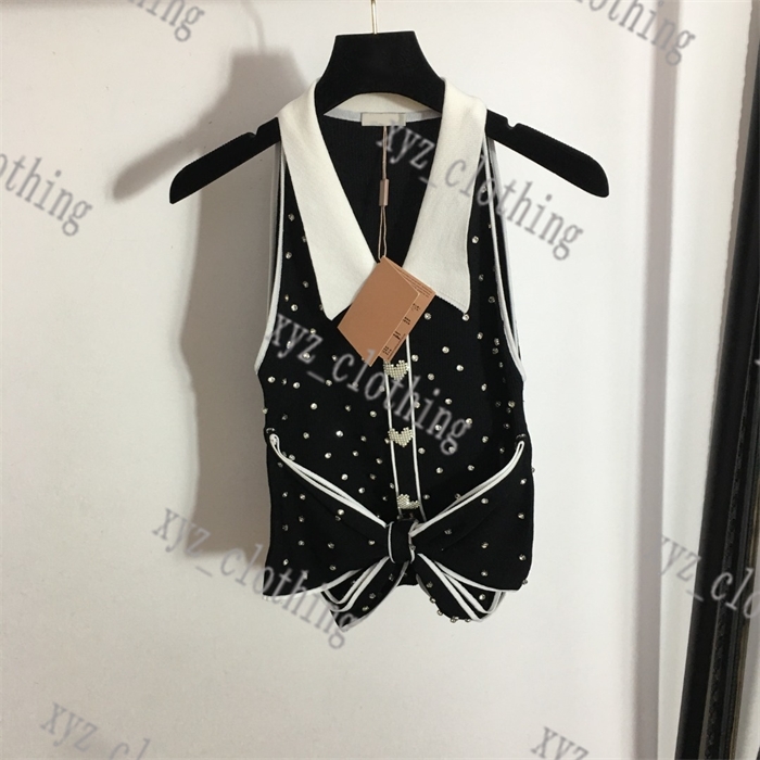 2022SS newly designer women t shirts high-end knitted vest top Pearl Heart Button t-shirts luxury tees bow tie t shirt size SML BLACK COLOR, Brown
2022SS newly designer women t shirts high-end knitted vest top Pearl Heart Button t-shirts luxury tees bow tie t shirt size SML BLACK COLOR, Brown