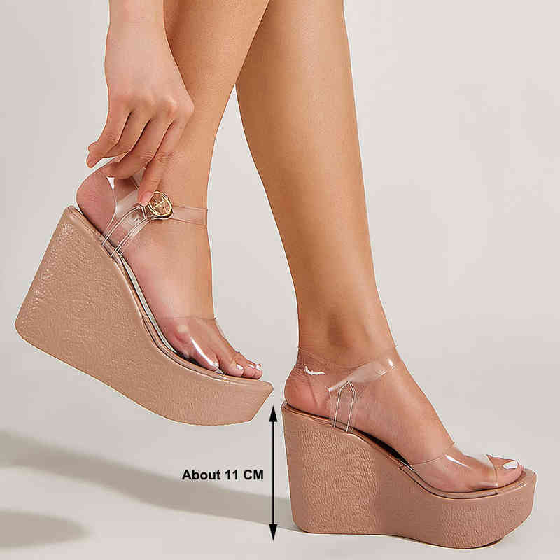 Platform Wedges Sandals For Women Clear Buckle Strap Peep Toe Comfy Casual Shoes Woman Roman Brand Office Lady Sandals J220527, Apricot.
Platform Wedges Sandals For Women Clear Buckle Strap Peep Toe Comfy Casual Shoes Woman Roman Brand Office Lady Sandals J220527, Apricot.