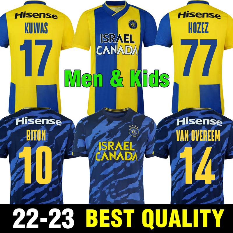 22 23 Maccabi Tel Aviv Mens Kids Soccer Jerseys NACHMIAS PERICA BITON KUWAS YEINI GERALDES Home Away Football Shirt Short Adult Uniforms
22 23 Maccabi Tel Aviv Mens Kids Soccer Jerseys NACHMIAS PERICA BITON KUWAS YEINI GERALDES Home Away Football Shirt Short Adult Uniforms